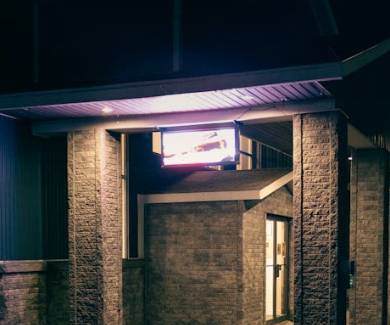 LCD screen hanging on the wall