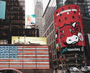 The LCD screen outside the shopping mall